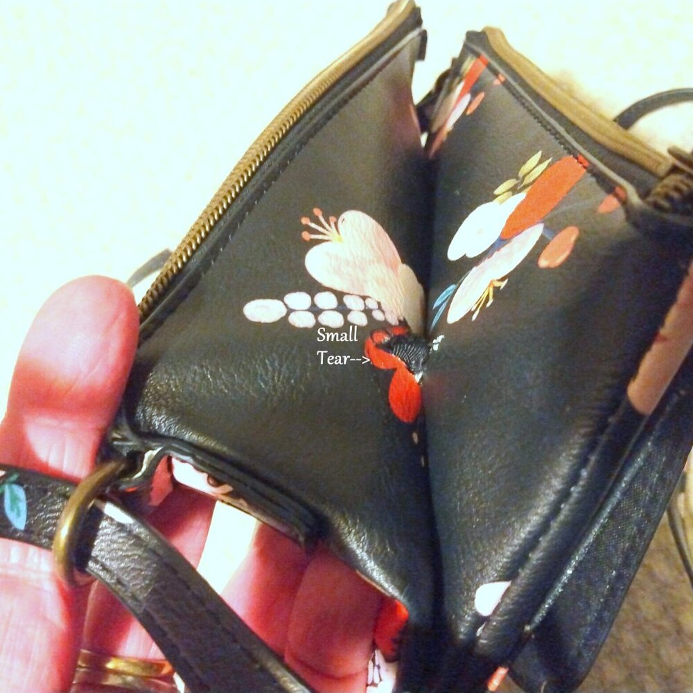 Black Floral Boho Crossbody Bag Purse 8x9 Cottagecore Coquette Festival Feminine - Picture 7 of 13